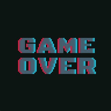 neon game over text in pixel art style 27711803 Vector Art at Vecteezy