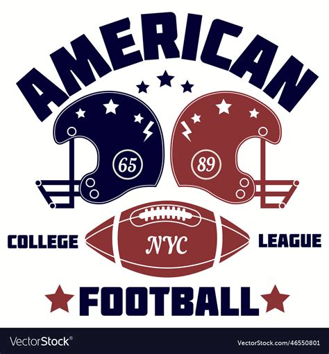 American football graphic college Royalty Free Vector Image