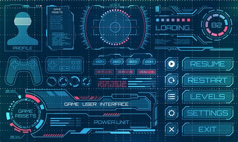 Hud User Interface Gui Futuristic Panel With Infographic Elements Stock Illustration - Download ...