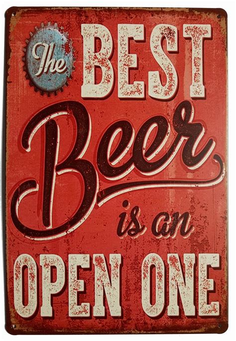 ERLOOD Best Beer Vintage Funny Home Decor Tin Sign Retro Metal Bar Pub ...