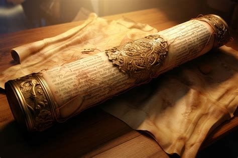 Premium AI Image | An ancient scroll of parchment illuminated with de ...