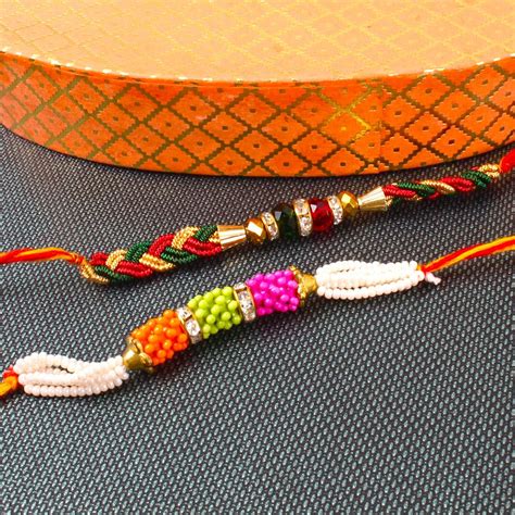 Best Beads 2 Rakhis Set For Brother @ Best Price | Handmade rakhi designs, Rakhi design ...