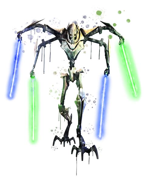 Star Wars General Grievous Poster Star Wars Watercolor General - Etsy Hong Kong