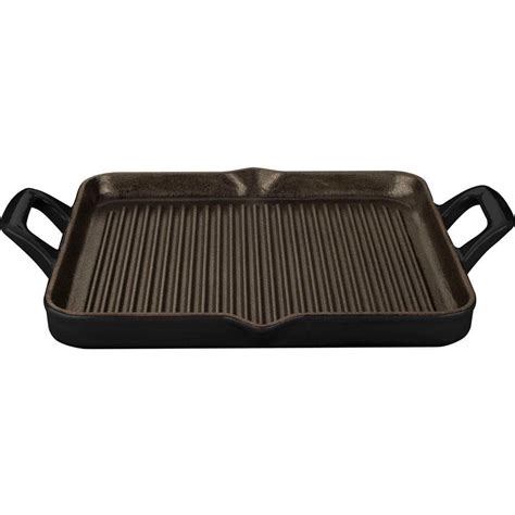 La Cuisine 1 Qt. Cast Iron Rectangular Grill Pan with Black Enamel-LC 7140 - The Home Depot