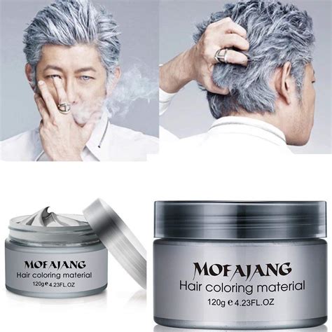 Buy Temporary Silver Gray Hair Spray Color, Luxury Coloring Mud Grey ...