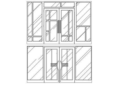 Glass Sliding Door Elevation Dwg - Glass Door Ideas