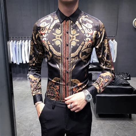 Designer Clothes 2019 Baroque Shirts Mens Patterned Shirts Luxury Mens ...