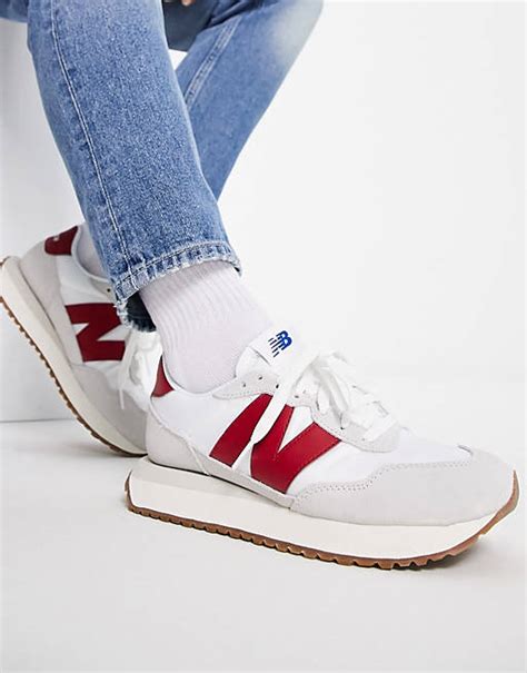 New Balance 237 trainers in white and red | ASOS