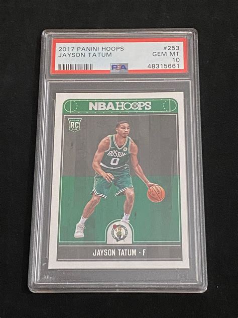 Lot - PSA 10 (Gem Mint) 2017-18 NBA Hoops RC Jayson Tatum Rookie #253 ...