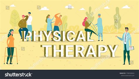 Physical Therapy Rehabilitation Doctor Nurse Doing Stock Vector ...