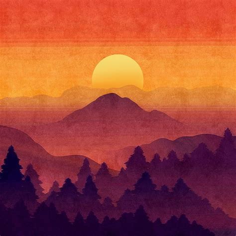 Mountain Sunset Painting, Sunset Painting Easy, Sunrise Painting, Sun Painting, Mountain Art ...