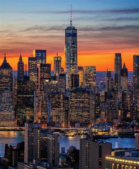 Manhattan at sunset New York Wallpaper, City Wallpaper, City Skyline, New York Skyline, Photo ...