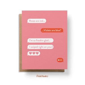 Swiped Right Card, Swiped Right Gift, Online Dating Card, Valentines ...