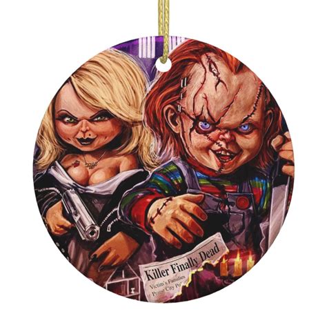 Child Chucky Christmas Tree Hanging Ornaments Ceramic Round Xmas Ornaments Decorations Souvenirs ...