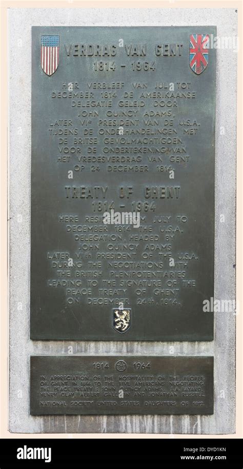 Memorial for the Treaty of Ghent in 1814 Stock Photo - Alamy