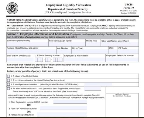 2023 I 9 Form Irs - Printable Forms Free Online