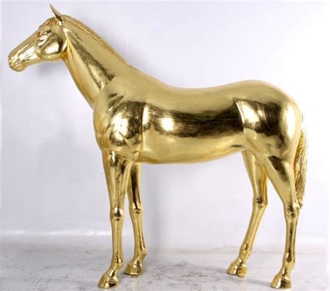 7ft Gold Leaf Horse Statue | Natureworks