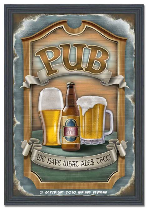 Old English Pub Sign Illustration by Malane Newman. | English pub signs, Pub signs, Old english pub