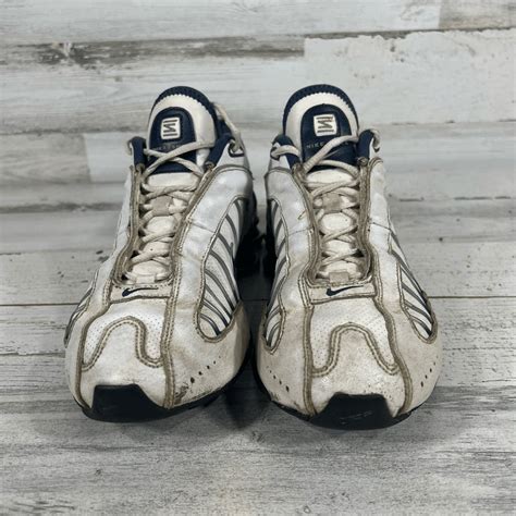 Nike Mens Shox White Silver Blue Leather Men Running … - Gem