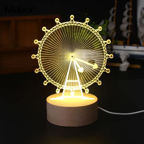 Exquisite Ferris Wheel LED Light Study Lamp Living Room Warm White Night Light New Year Party ...