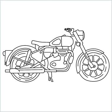 How To Draw Bullet bike Step by Step - [11 Easy Phase]