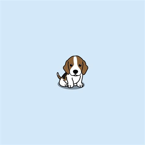 Cute beagle puppy sitting cartoon, vector illustration 6936493 Vector ...