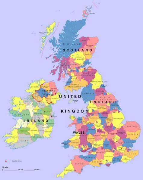 Map Of UK And Ireland | Map of UK Counties in Great Britain, Northern ...