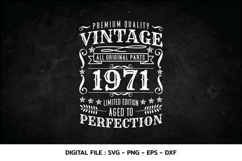 Birthday Vintage 1971 Svg Aged to Perfection Birthday - Etsy