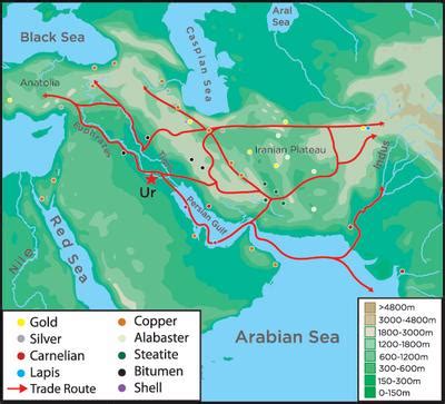 This is a trade map showing what they traded and the trade route