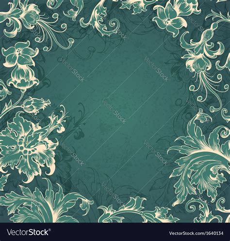 Green floral victorian background Royalty Free Vector Image