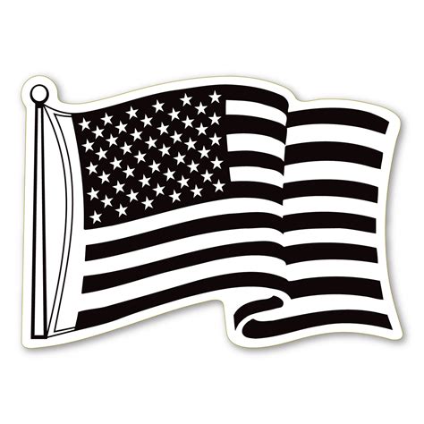 Waving Black and White American Flag Magnet | Magnet America
