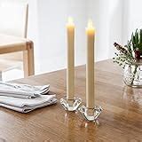 Set of 8 Wax Battery Operated LED Taper Candles by Lights4fun: Amazon ...