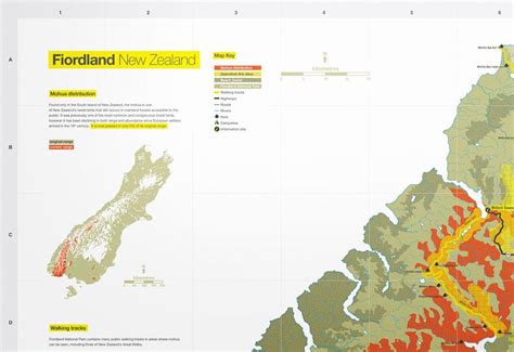 Fiordland National Park map key National Parks Map, Map Design ...