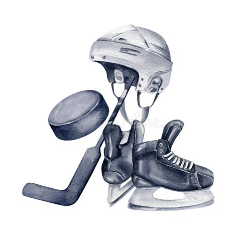 Hockey Stick Puck Sketch Stock Illustrations – 694 Hockey Stick Puck ...