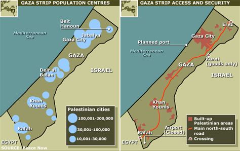 Gaza Strip - Population Centers and Built Up Areas [598x377] : r/MapPorn