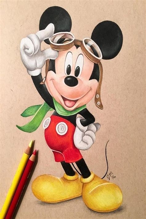 40 Speaking Colored Pencil Drawings | Mickey mouse drawings, Mouse drawing, Disney art drawings