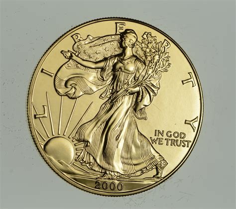 2000 24 Kt Gold Plated American Silver Eagle - Beautiful Coin! 1 Oz .999 | Property Room