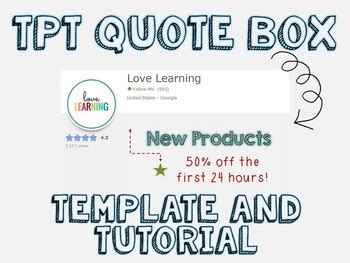 Quote Box Template and Tutorial by Love Learning | TpT