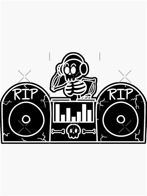 "Skeleton DJ Halloween" Sticker for Sale by Zeeph | Redbubble