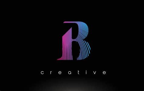 B Logo Design With Multiple Lines and Purple Blue Colors. 8533795 Vector Art at Vecteezy