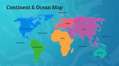 Map Of The World Continents And Oceans