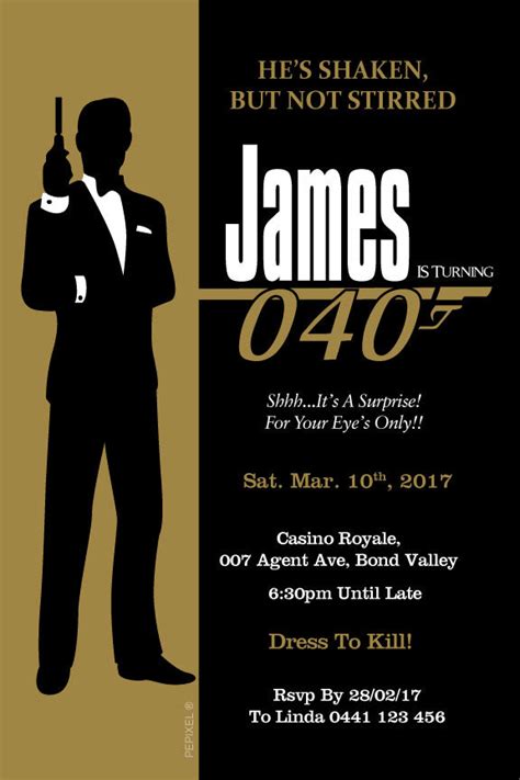 James Bond Invitation Template Free