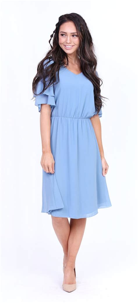 Claire Dress (Light Blue) – ModestPop.com | Modest dresses, Modest ...