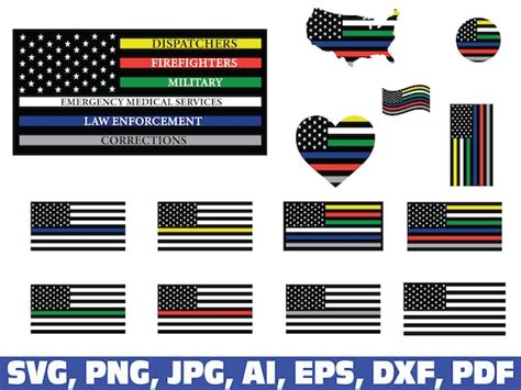 American Flag First Responders Thin Line SVG first responder | Etsy