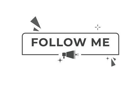 Follow Me Button. Speech Bubble, Banner Label Follow Me 23250959 Vector ...