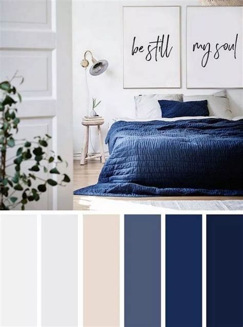 Blue Bedroom Colors, Dark Blue Bedrooms, Bedroom Colour Palette, Neutral Bedroom, Bedroom Color ...