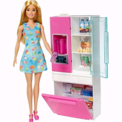 Jual Barbie Kitchen Fridge Playset Mattel | Shopee Indonesia