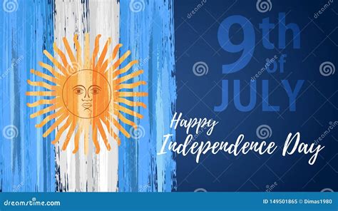 Happy Argentina Independence Day 9th of July Stock Illustration ...