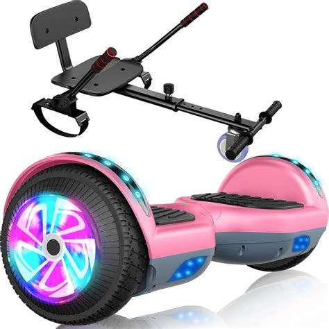 JOLEGE Hoverboard Go Kart Combo, 6.5" Two Wheel Self Balancing Scooter with Seat Attachment ...