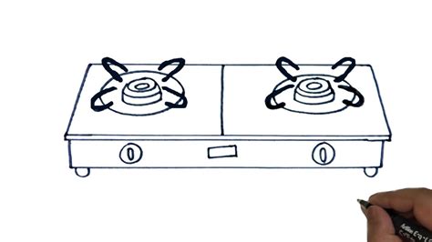 How to draw a Stove easy and step by step - YouTube